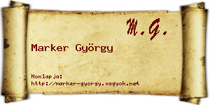 Marker György névjegykártya